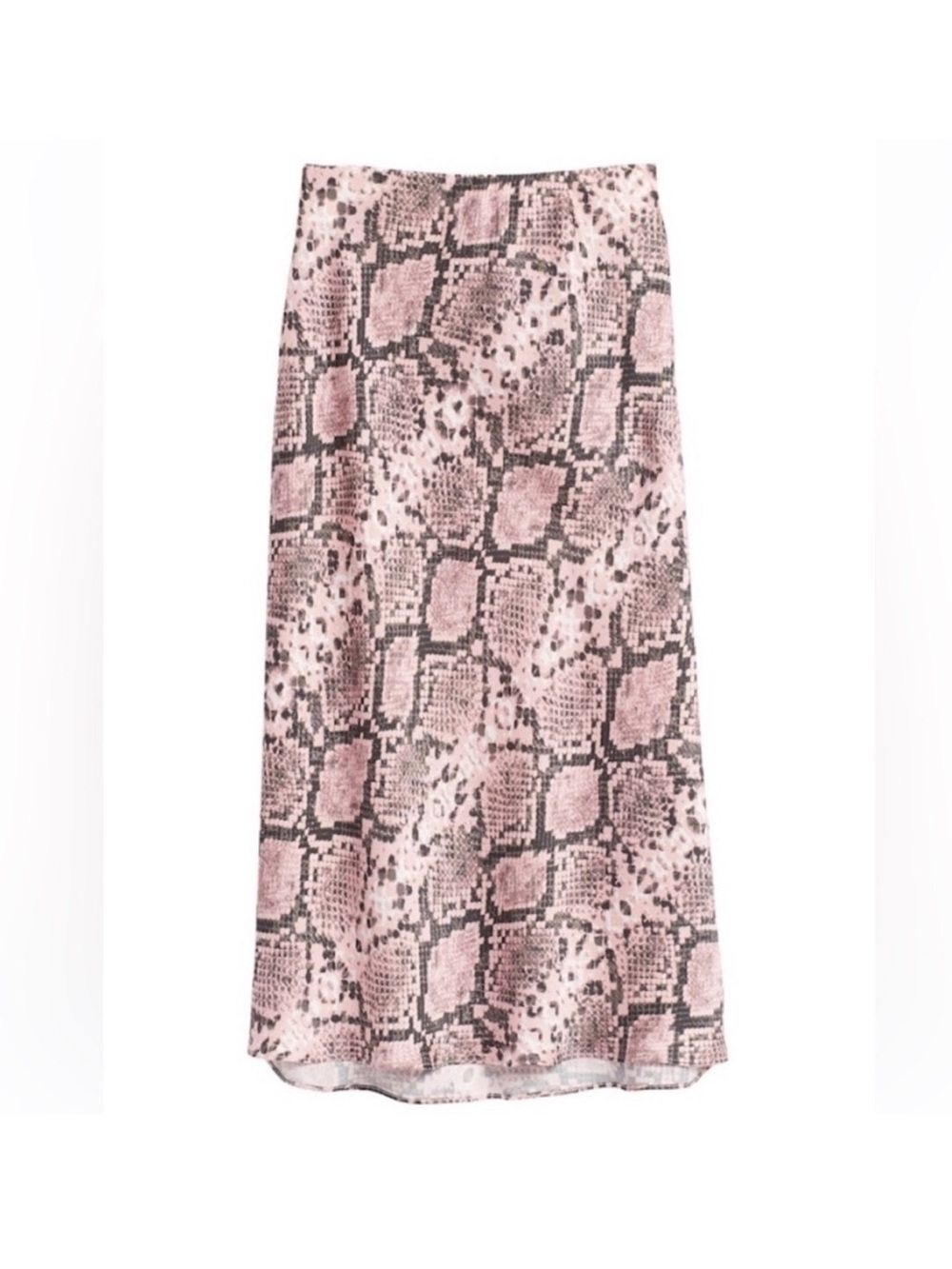 Banana Republic Pink Gray Snakeskin-Print Midi Skirt